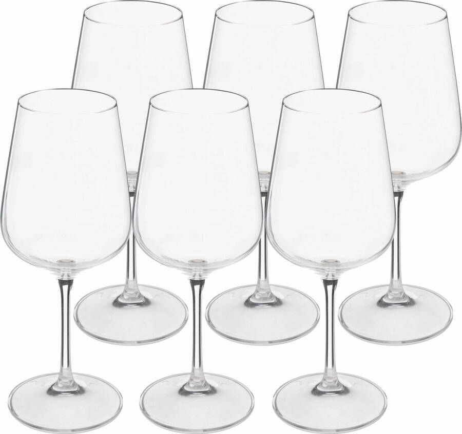 Secret de Gourmet Wijnglazen set Lena doosje 12x stuks chique glas 36 CL witte rode rose