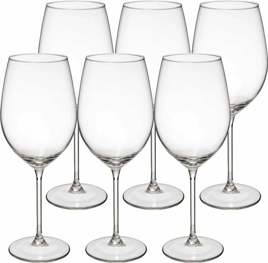 Secret de Gourmet Wijnglazen set Lina doosje 12x stuks chique glas 41 CL witte rode rose