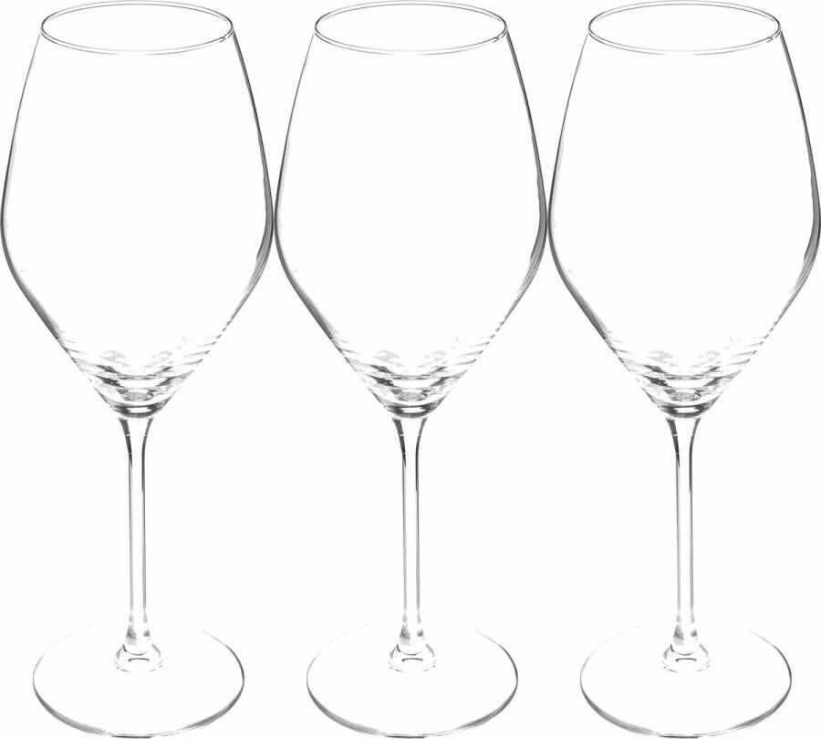 Secret de Gourmet Wijnglazen set Silvia doosje 12x stuks chique transparant glas 34 CL Wijnglazen