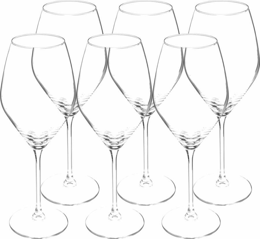 Secret de Gourmet Wijnglazen set Silvia doosje 12x stuks chique glas 47 CL witte rode rose