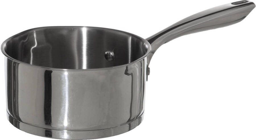 Secret Gourmet PFAS Vrij RVS Dubbelwandige Steelpan 16 cm doorsnede 1 liter Zilver