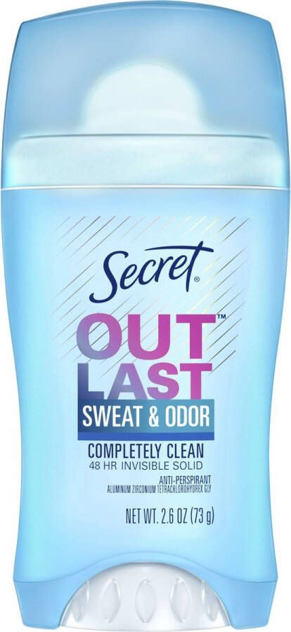 Secret Outlast Invisible Solid Antiperspirant Deodorant for Women Completely Clean 73g