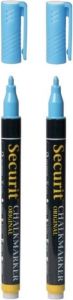 Securit 2x Stuks Blauwe Krijtstiften Ronde Punt 1-2 Mm Krijtstiften