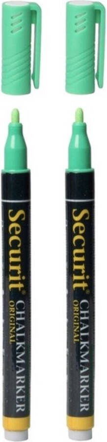 Securit 2x stuks groene krijtstiften ronde punt 1-2 mm Krijtstiften