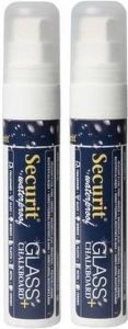 Securit 2x Witte Watervaste Krijtstiften Platte Punt 7-15 Mm Krijtstiften