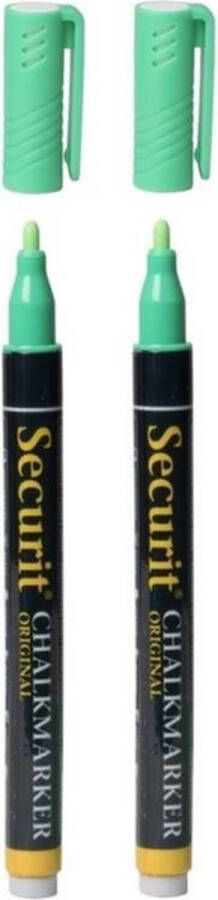 Securit 3x stuks groene krijtstiften ronde punt 1-2 mm