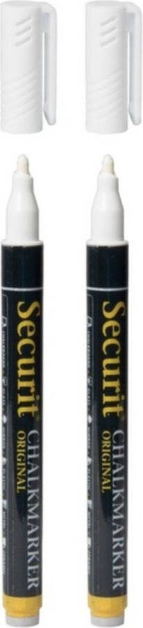 Securit 3x stuks witte krijtstiften ronde punt 1-2 mm