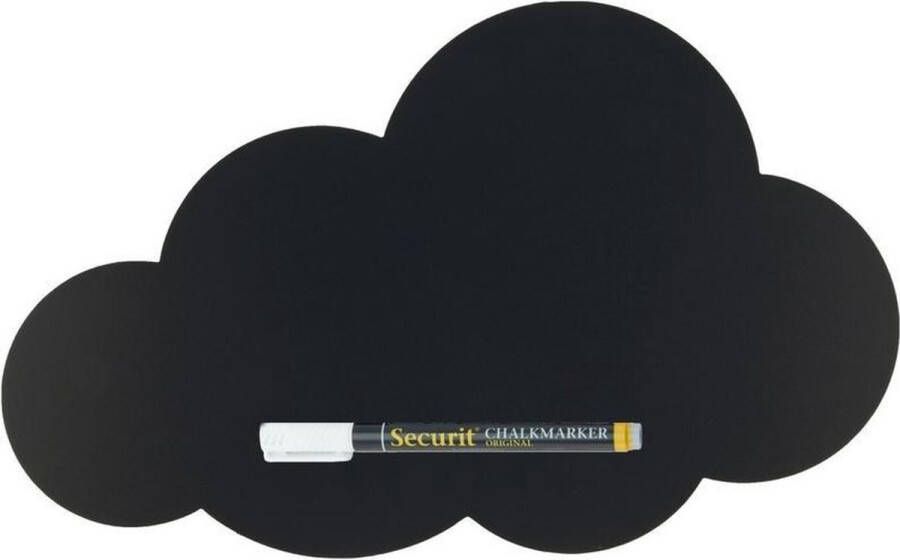 Securit Krijtbord Zwart Wolk 30cm inclusief stift marker Krijtborden