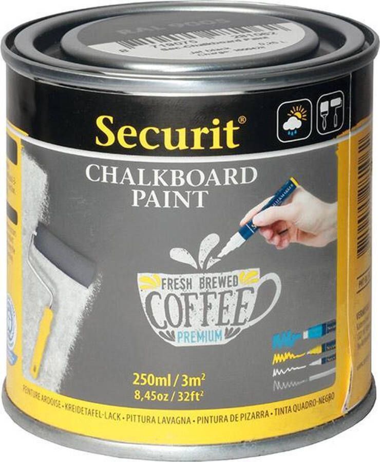 Securit Krijtverf schoolbordverf Chalkboard paint GRIJS 250 ML
