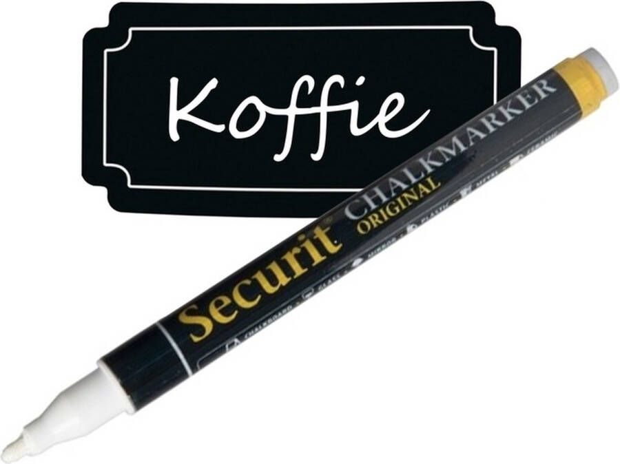 Securit Voorraadkast keuken krijtstift wit met ronde punt 1-2 mm Etiketten labels krijt stift Voorraadkast organiseren