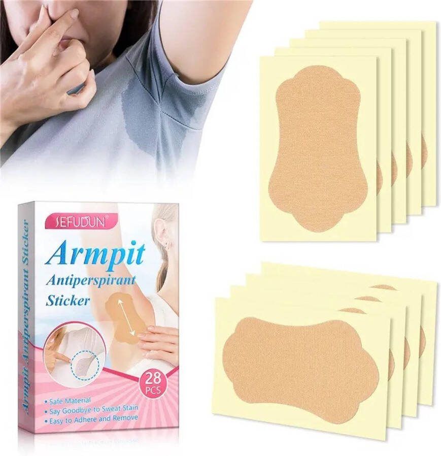 Sefudun Anti-Zweet Pads 28 stuks Anti-Transpirant Oksel Pads Voorkom Zweetvlekken Zweet pleisters Oksel Pleisters Dames Heren Zweet absorberend