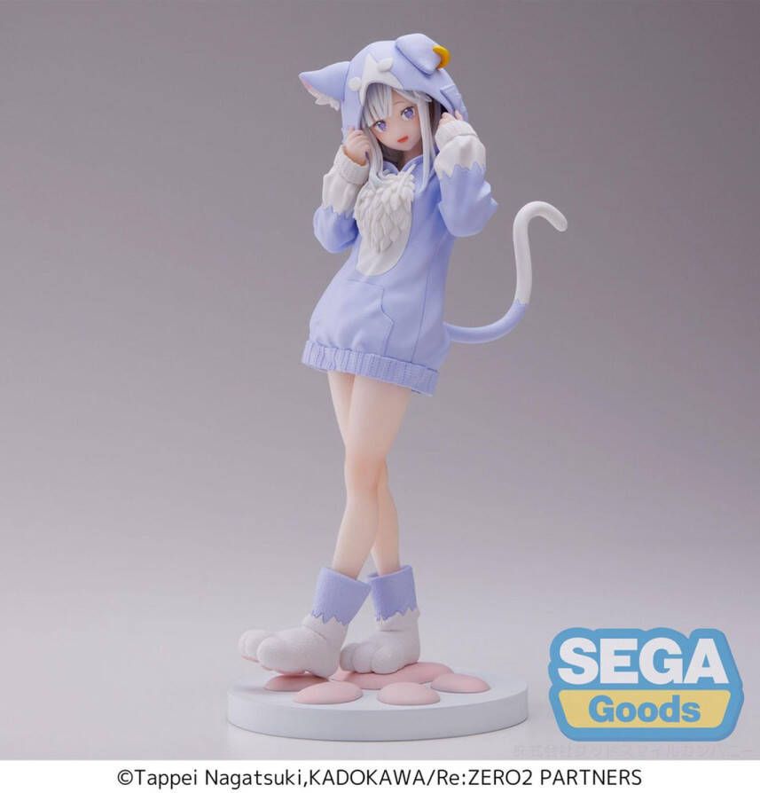 Sega Re:Zero Starting Life in Another World Luminasta PVC statue Emilia Mofumofu Pack 21 cm