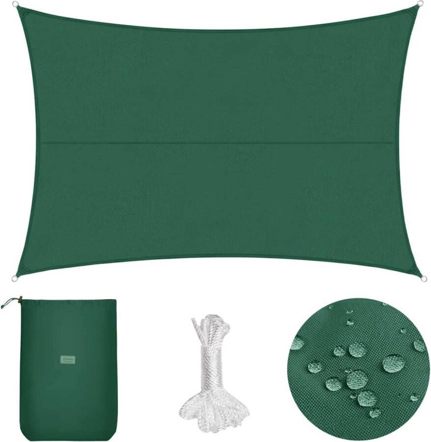 Sekey Zonnescherm polyetheen met hoge dichtheid beschermt tegen wind weerbestendig uv-bescherming geschikt voor terras camping tuin of feest groen