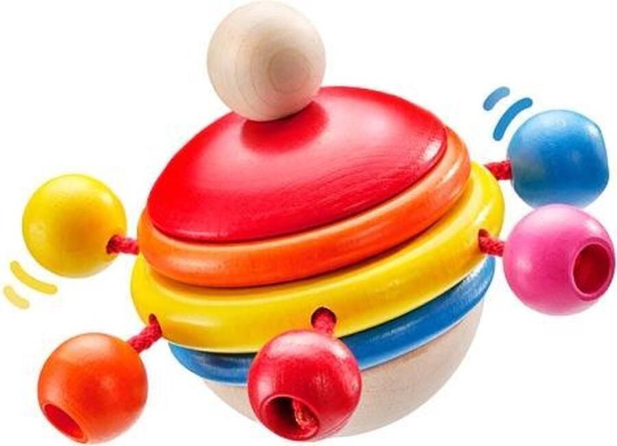 Selecta Spielzeug Tol Rotondo Junior 7 5 Cm Hout Rood geel