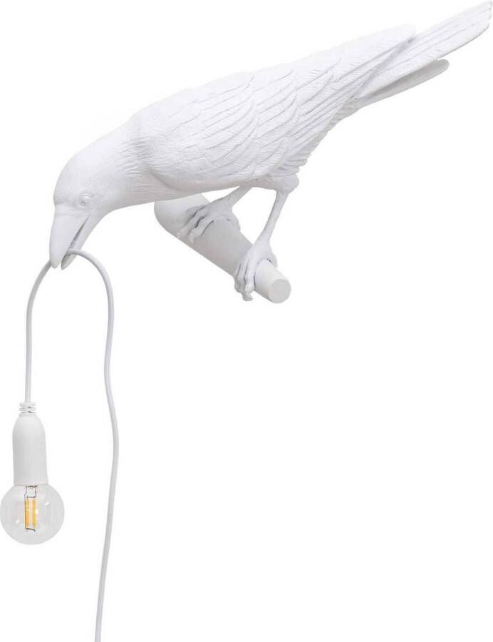 Seletti Bird Looking wandlamp links buiten wit