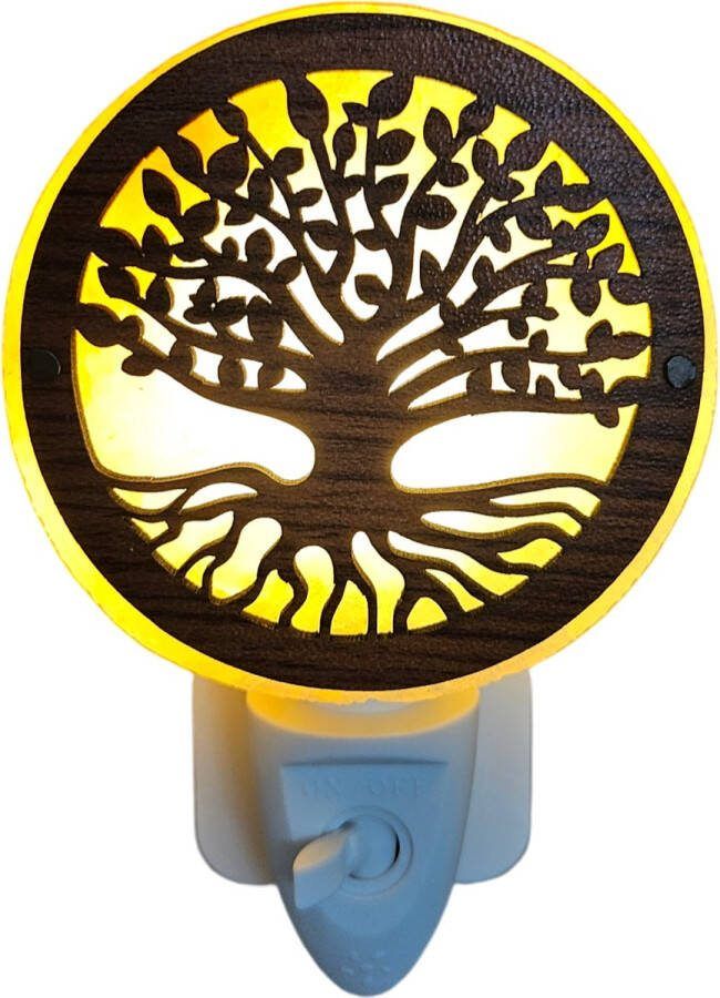 Selnature Himalaya zoutkristal nachtlampje 'Levensboom Tree of Life' natuur oranje !! GRATIS VERZENDING !! (incl. LED en gloeilampje merk Schiefer + gratis adapter voor elk stopcontact)