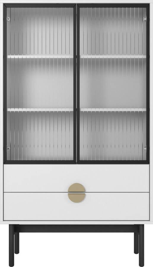 Selsey Vitrine kort Stoon 3 planken wit