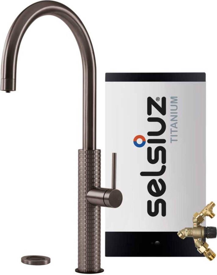 Selsiuz kranen Selsiuz by Gessi 3 in 1 Gun Metal Zwart 350355 met TITANIUM Combi (Extra) boiler