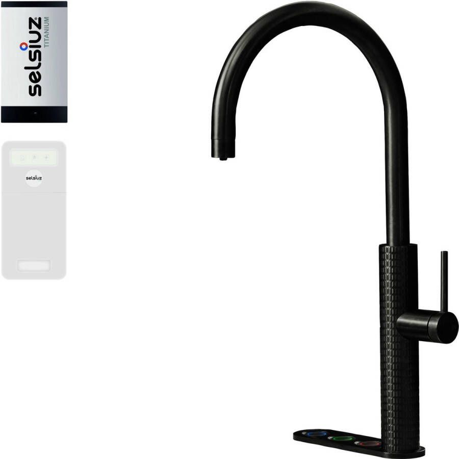 Selsiuz kranen Selsiuz by Gessi 5 in 1 Gun Metal Zwart 350377 met TITANIUM Single boiler en Cooler