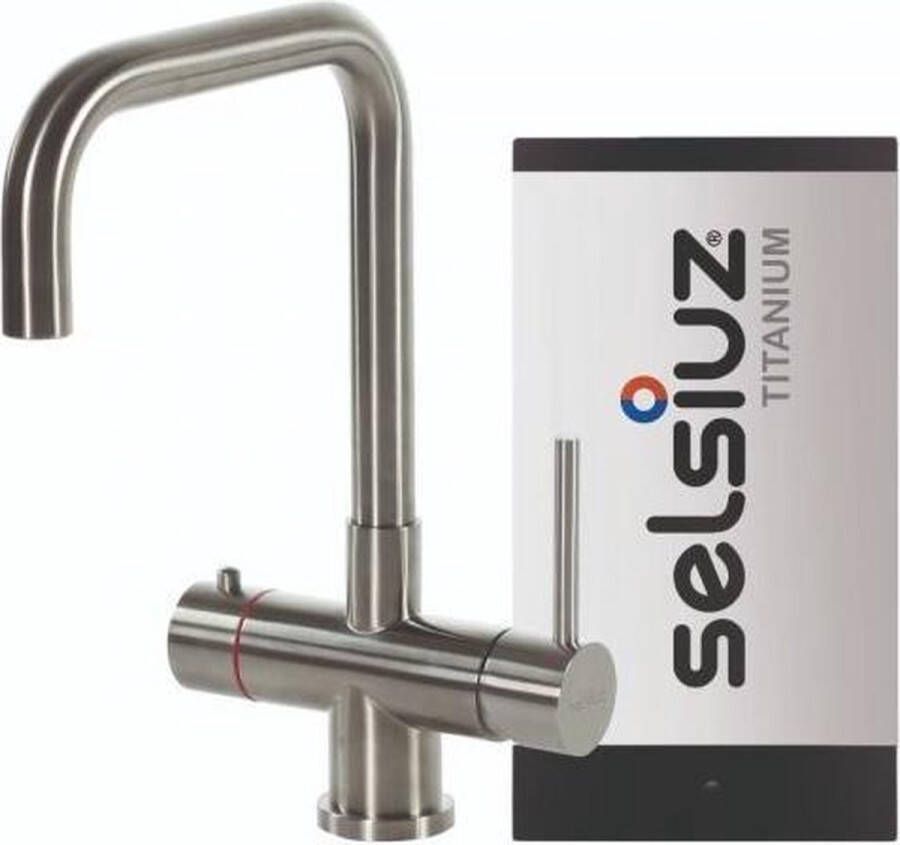 Selsiuz kranen Selsiuz Haaks RVS (Inox) 350262 met TITANIUM Single boiler