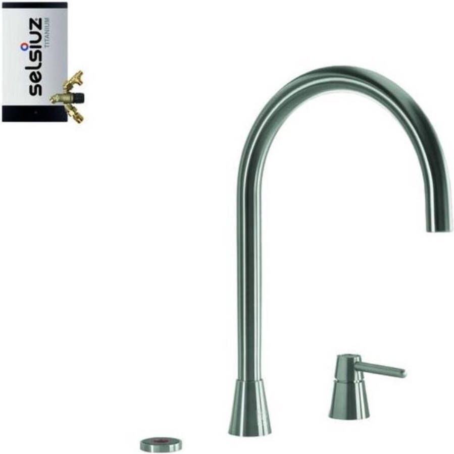 Selsiuz kranen Selsiuz Osiris Cone Counter 3-in-1 RVS met TITANIUM Combi (Extra) boiler