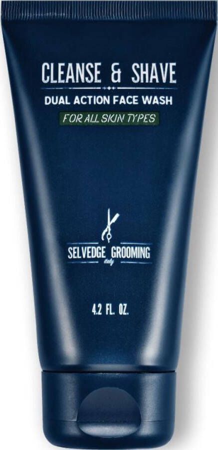 Selvedge Grooming Cleanse & Shave Face Wash 125 ml 2 in 1 antioxidantrijke face wash en scheerschuim