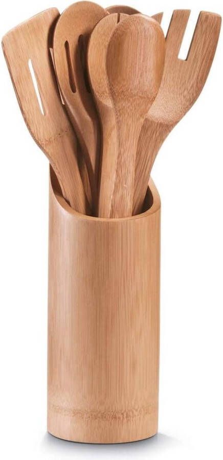 Selwo ™ keukengereihouder 7-delig bamboe ca. Ø 9 x 33 cm