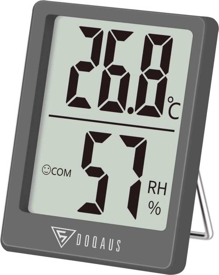 Selwo ™ Thermometer voor binnen digitale mini thermo-hygrometer voor binnen vochtmeter hydrometer vocht met hoge nauwkeurigheid voor binnenklimaatregeling babykamer woonkamer kantoor (grijs)