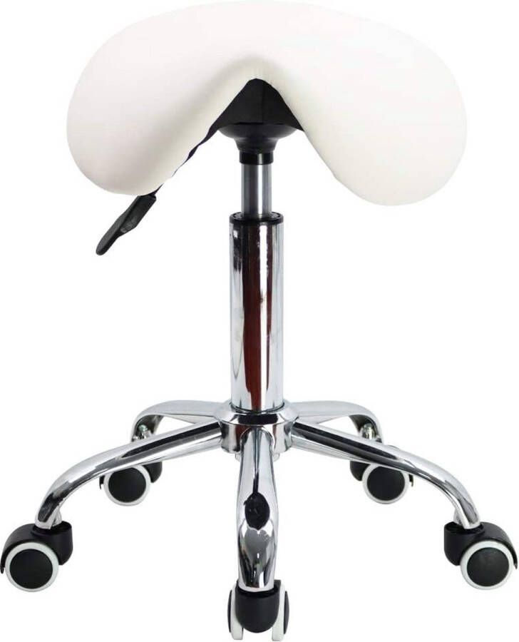 Sumlad Zadelkruk rolkruk met wielen in hoogte verstelbare draaikruk werkkruk keukenkruk kruk voor kantoorsalon massage spa(grijs zonder rugleuning )