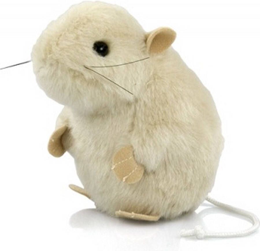 Semo Pluche knuffel muis wit 13 cm Muizen speelgoed of decoratie knuffels