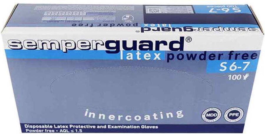 Semperguard Voordeelverpakking van 4 x latex handschoenen wit poedervrij IC small 100 stuks