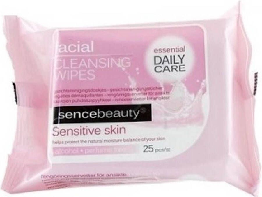 Sence beauty Gezichtsreinigingsdoekjes Sensitive 25 stuks