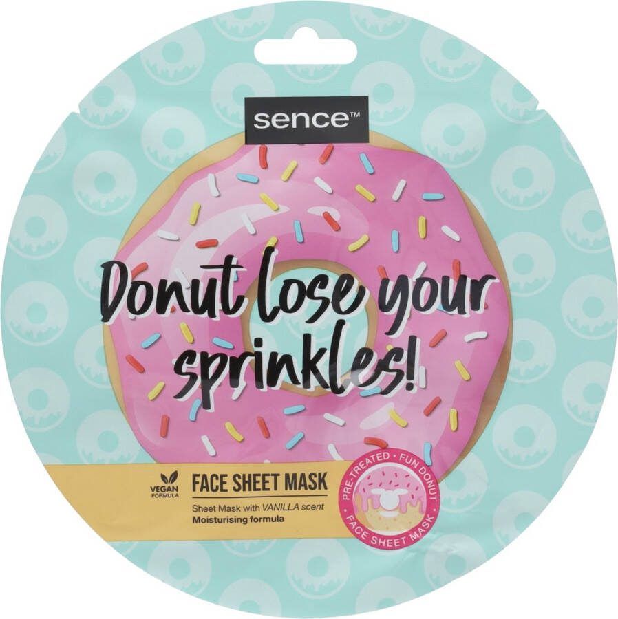 Sence face sheet mask Donut lose your sprinkles gezichtsmasker tissue masker vanilla vanille roze donuts