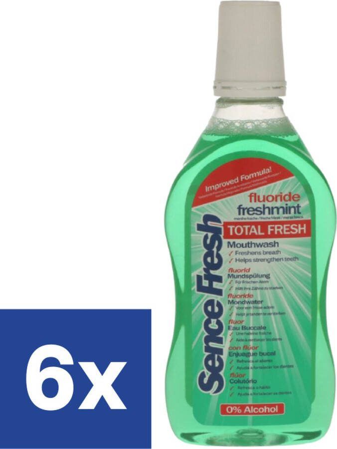 Sence fresh Freshmint Mondwater 6 x 500 ml