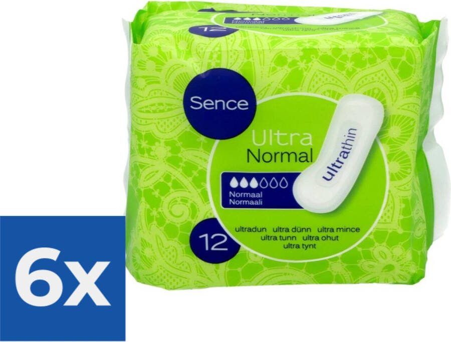 Sence Maandverband Normaal Zonder Vleugels 12 stuks Voordeelverpakking 6 stuks