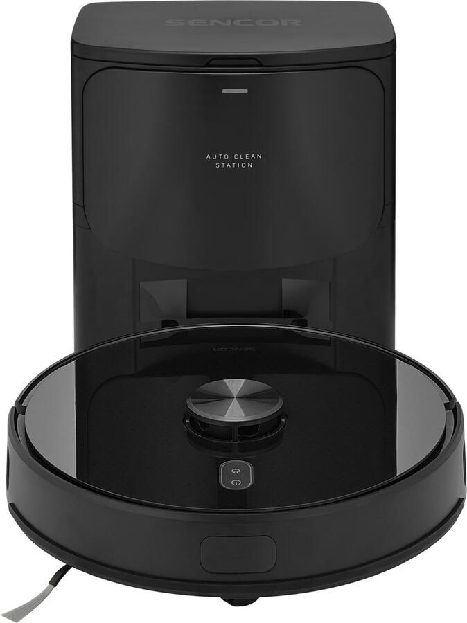 Sencor SRV 9185BK Robotstofzuiger met dweilfunctie – Laadstation – Automatisch legen – Lidar-laser – Slimme sensoren – Afstandsbediening – App – Bluetooth – 4 zuigniveaus – 3 dweilniveaus – TOF-sensor – Multi-rooming – Multi-mapping