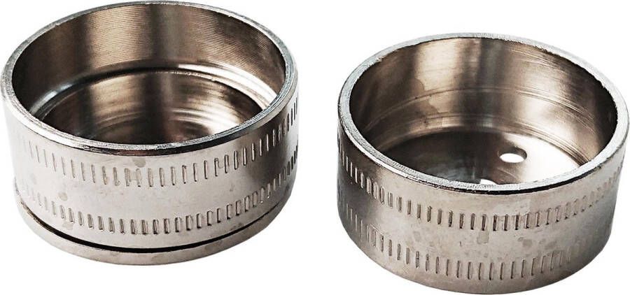 Sencys set metalen kastroedesteunen voor tussenmontage Ø 25mm | VERNIKKELD