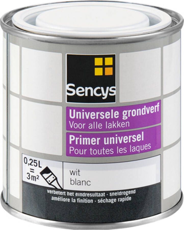 Sencys Universele Grondverf Waterbasis Wit 250ml