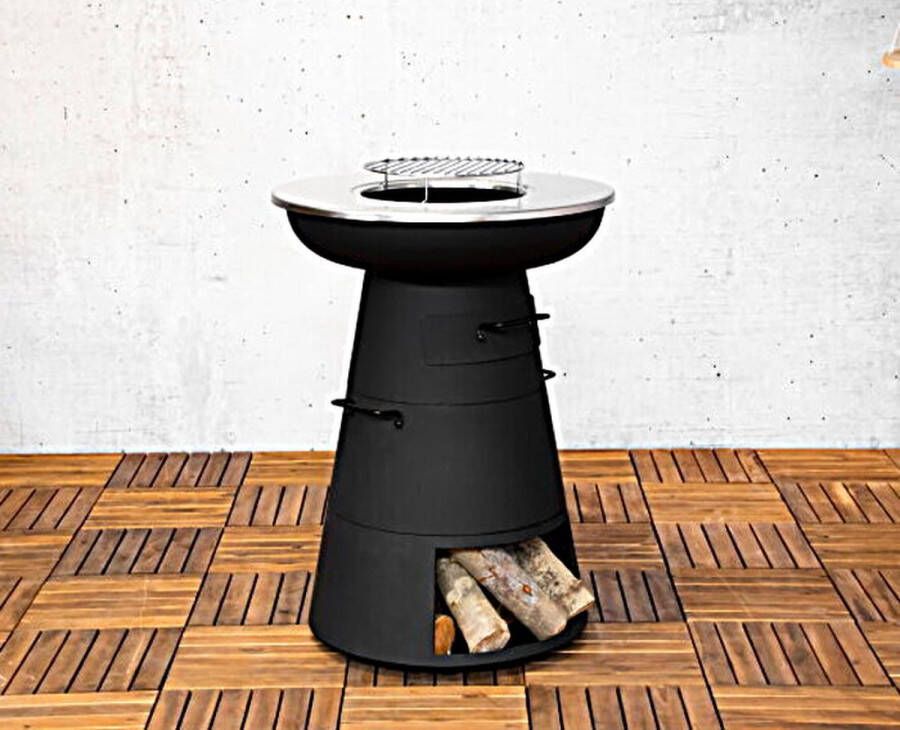 SenS-Line Bjork 2 in 1 BBQ firepit painted steel met grill