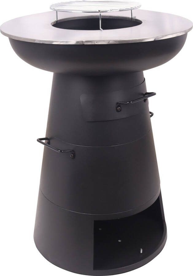 SenS-Line Bjork 2 in 1 BBQ firepit painted steel met grill