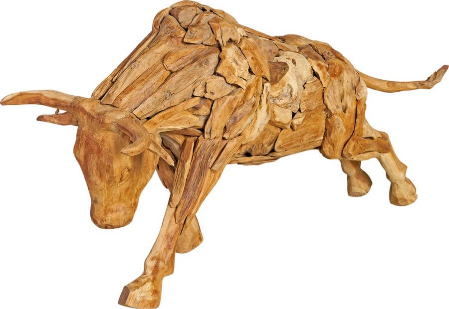 SenS-Line Decoratief standbeeld Bull naturel teakhout