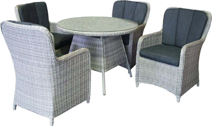 SenS-Line Dinnerset Harvard 5-delig 4 wicker stoelen en 1 tafel