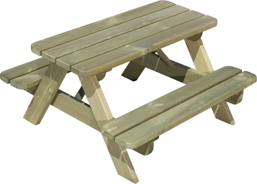 SenS-Line Kindertafel Naturel Picknicktafel Voor buiten FSC 100 % Grenenhout L 90 x B 90 x H 55 cm