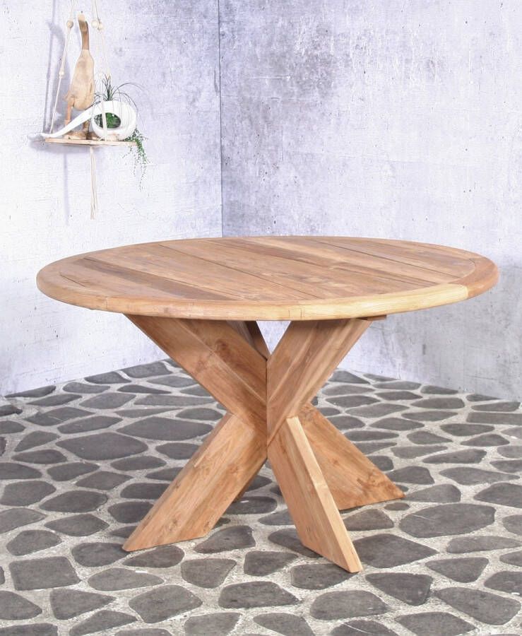 SenS-Line Malta Teak Tuintafel Ø130 Cm Bruin