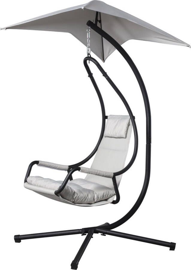 SenS-Line Hangstoel Met Standaard 120x104x210cm Wit & Zwart Stoel Nico - Foto 3