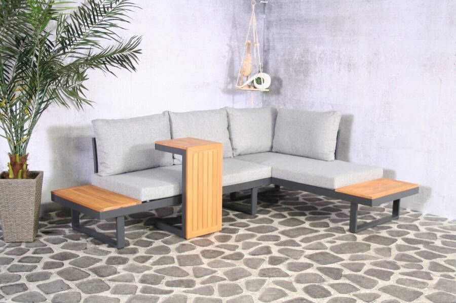SenS-Line Olympia Multifunctionele loungeset Voor Buiten 3-delige Set Aluminium Acacia Polyester