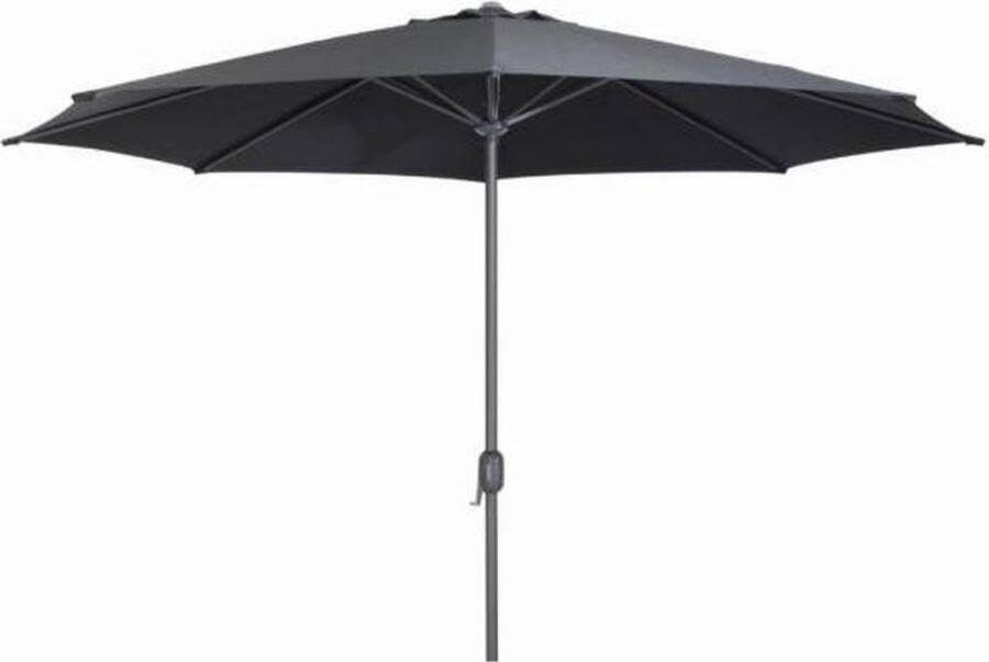 SenS-Line Parasol Salou Stokparasol Ø300 cm 8-ribs- Polyester Zwart Zonder Parsolvoet