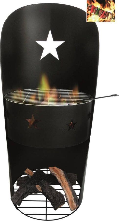 SenS-Line Ralf BBQ Firepit 50x50x115cm Zwart