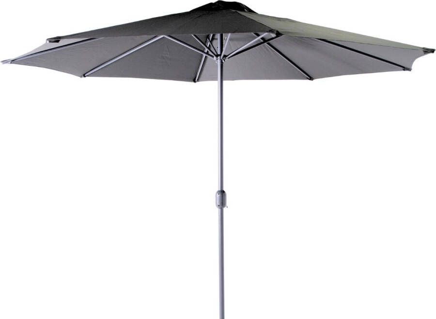 SenS-Line Parasol Salou Stokparasol Ø300 cm 8-ribs- Polyester Zwart Zonder Parsolvoet