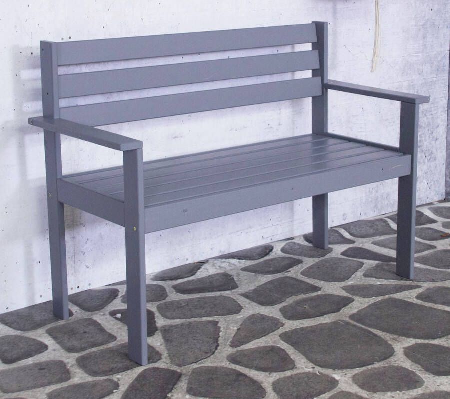 SenS-Line 2-zits Houten tuinbank Semmy 120 cm grijs